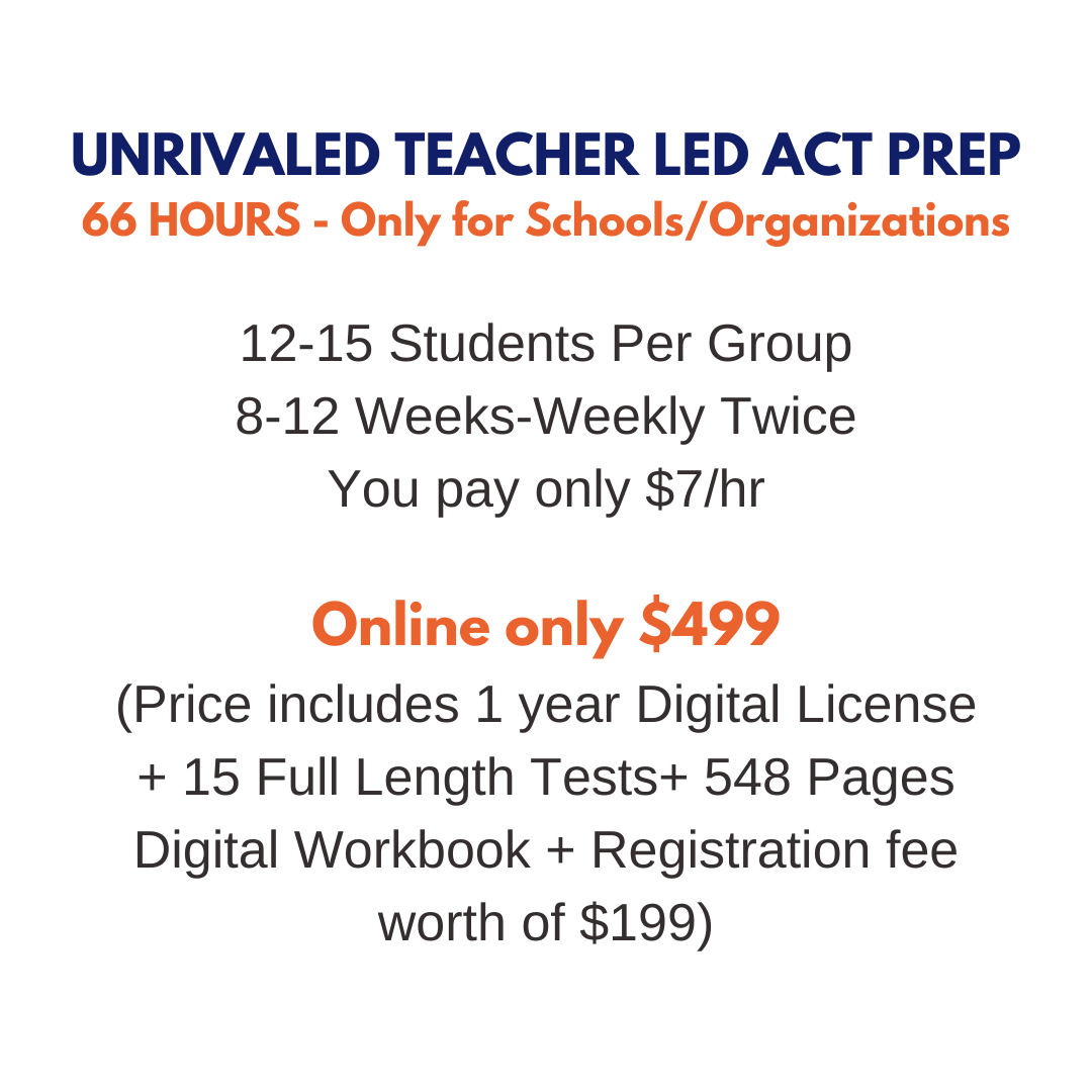 Unrivaled Teacher LED ACT Prep Course (Only for Schools/Organizations)