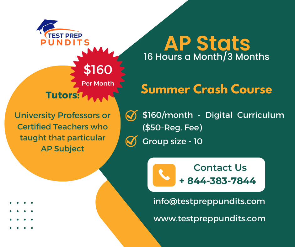 Summer crash course for AP stats at $160 per month