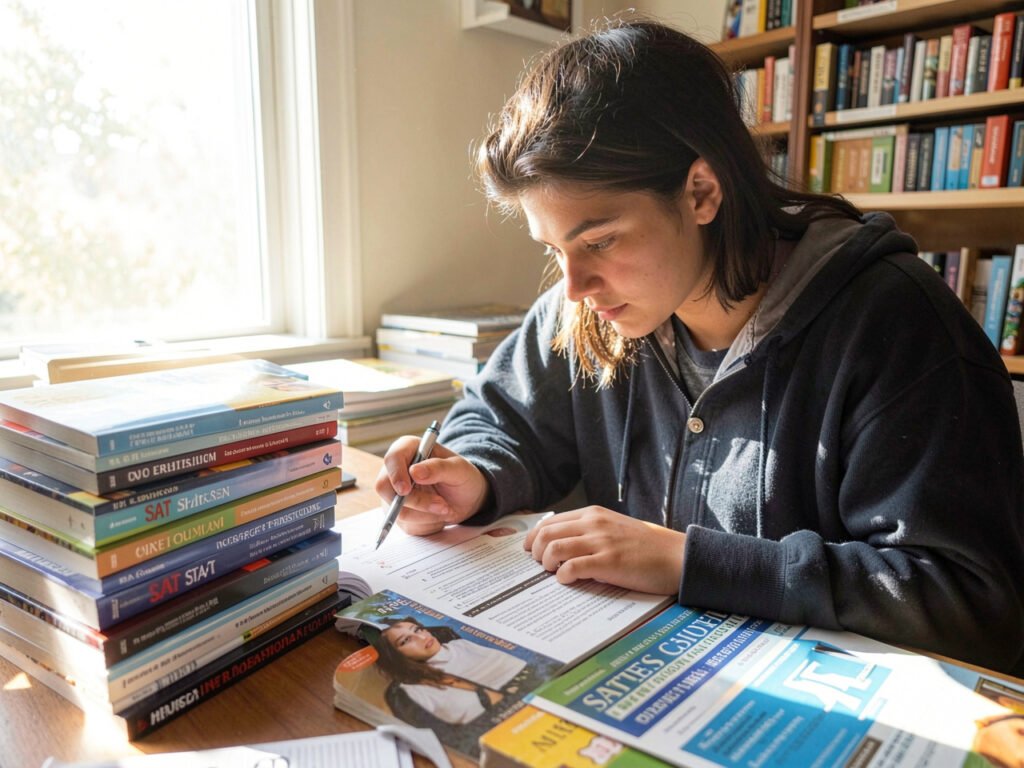 International student preparing for the SAT exam for US college admissions