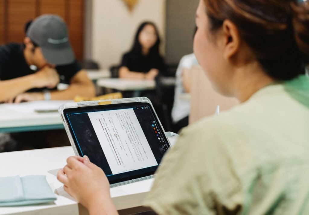 Digital study session on classroom